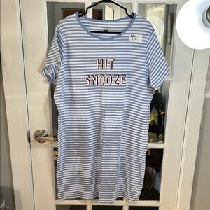 W15.   F&F Blue & White Striped Nightwear Top